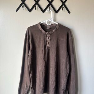 Gymshark Dark Brown Long Sleeve Henley